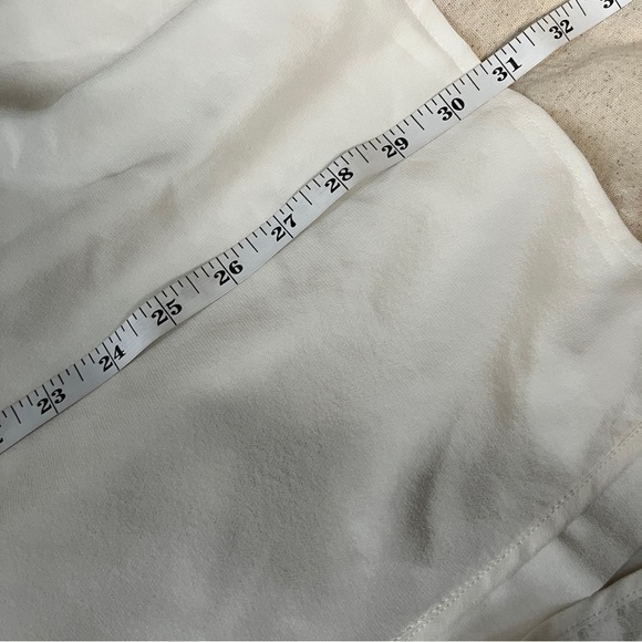 New Catherine Malandrino Ruffle Neck Button Front Blouse Ivory Large - Picture 9 of 12